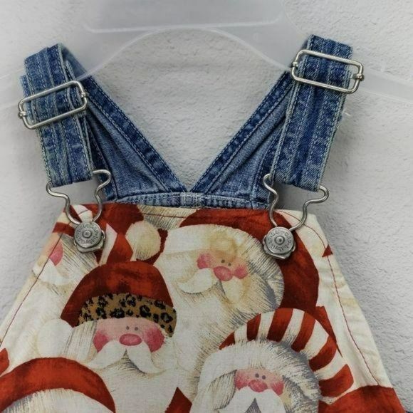Baby Gap Santa Design Girls 12-18 Months‎ Denim Overalls - Picture 8 of 13